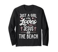 Just A Girl Who Loves Jesus And The Beach Gift Women Long Sleeve T-Shirt