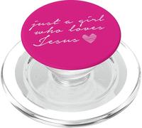 Just a Girl Who Loves Jesus, Cute Valentines Day, Christian PopSockets PopGrip for MagSafe