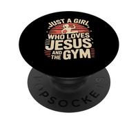 Just a Girl Who Loves Jesus & Gym Christian Faith Fitness PopSockets Adhesive PopGrip