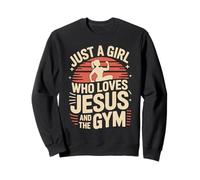 Just a Girl Who Loves Jesus & Gym Christian Faith Fitness Sweatshirt