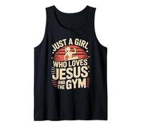 Just a Girl Who Loves Jesus & Gym Christian Faith Fitness Tank Top