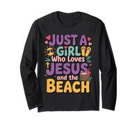 Just a Girl Who Loves Jesus & The Beach Christian Religious Long Sleeve T-Shirt