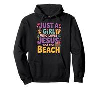 Just a Girl Who Loves Jesus & the Beach Christian Religious Pullover Hoodie