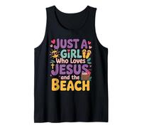Just a Girl Who Loves Jesus & The Beach Christian Religious Tank Top