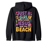 Just a Girl Who Loves Jesus & the Beach Christian Religious Zip Hoodie