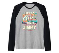 Just A Girl who loves JIMMY T-Shirt Cute JIMMY Raglan Baseball Tee