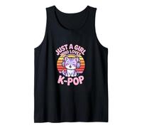 Just A Girl Who Loves K Pop Cute Kpop Cat Tank Top