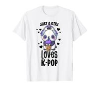 Just A Girl Who Loves K-Pop Shirt Gift Kawaii Boba And KPop T-Shirt