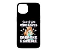 Just A Girl Who Loves Karaoke And Anime Cute Singing Mic Case for iPhone 13