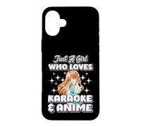 Just A Girl Who Loves Karaoke And Anime Cute Singing Mic Case for iPhone 16 Plus