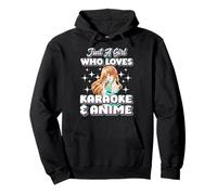 Just A Girl Who Loves Karaoke And Anime Cute Singing Mic Pullover Hoodie