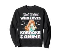 Just A Girl Who Loves Karaoke And Anime Cute Singing Mic Sweatshirt