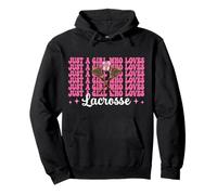 Just A Girl Who Loves Lacrosse Mom Coquette Bow Pullover Hoodie