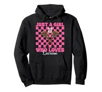 Just A Girl Who Loves Lacrosse Mom Coquette Bow Pullover Hoodie