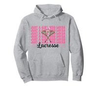 Just A Girl Who Loves Lacrosse Mom Coquette Bow Pullover Hoodie