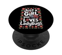 Just A Girl Who Loves Ladybugs Insect Lover Nature Bugs Fan PopSockets Adhesive PopGrip