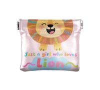 Just A Girl Who Loves Lion Fashion Women's Leather Coin Purses Pouches Convenient Makeup Bag Change Purse for Women guarda monedas para carro