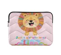Just A Girl Who Loves Lion Laptop Sleeve Case 15-16 Inch Water Resistant Laptop Zipper Case for Travel Business