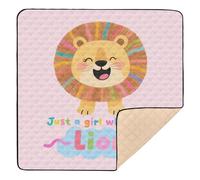 Just A Girl Who Loves Lion Soft Foam Baby Playmat for Indoor Outdoor Non-Toxic Baby Crawling Mat for Babies Infants Toddlers, 50'' x 50''