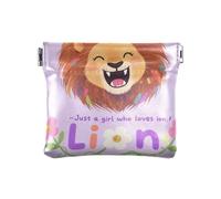 Just A Girl Who Loves Lion Women's Small Leather Change Purse Waterproof Mini Purse Wallet for Women Boys Girls