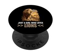 Just a Girl who loves Lions Lion PopSockets Adhesive PopGrip