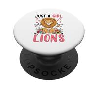 Just a Girl Who Loves Lions PopSockets Adhesive PopGrip