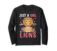 Just a Girl Who Loves Lions Wildlife Safari Cute Lion Long Sleeve T-Shirt