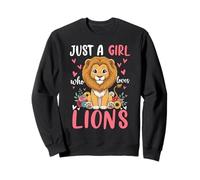 Just a Girl Who Loves Lions Wildlife Safari Cute Lion Sweatshirt