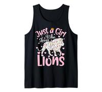 Just A Girl Who Loves Lions Women Girls Floral Lion Tank Top