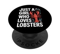 Just A Girl Who Loves Lobsters Beach Vacation Lobster Catch PopSockets Adhesive PopGrip