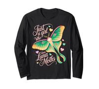 Just A Girl Who Loves Luna Moths Cute Insect Lover Girls Long Sleeve T-Shirt