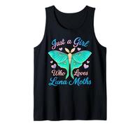 Just A Girl Who Loves Luna Moths Vibrant Moth Art Graphic Tank Top