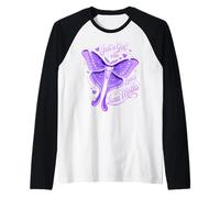 Just A Girl Who Loves Luna Moths Vibrant Purple Butterfly Raglan Baseball Tee