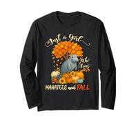 Just A Girl Who Loves Manatees and Fall Funny Thanksgiving Long Sleeve T-Shirt