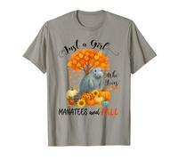 Just A Girl Who Loves Manatees and Fall Funny Thanksgiving T-Shirt