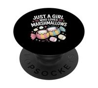 Just a Girl Who Loves Marshmallows Fun Candy Lover Summer PopSockets Adhesive PopGrip