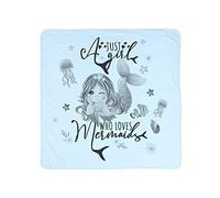 Just a Girl Who Loves Mermaids Ocean Fish Underwater World Art Kids Present Baby Born Baby Shower Pink/Blue Coloured Double Layer Cotton Baby Blanket. (Pale Blue)
