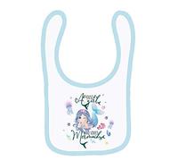 Just a Girl Who Loves Mermaids Ocean Fish Underwater World Art Kids Present Baby Born Baby Toddler Bib Fastening Style Unisex Style Baby Shower Idea. (White Pale Blue)