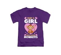 Just a Girl who Loves Monkeys Cute Animal Animals Cool Tee T-Shirt Funny Unisex T Shirt Top Purple