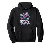 Just a Girl Who Loves Monster Trucks and A Racing Unicorn Pullover Hoodie
