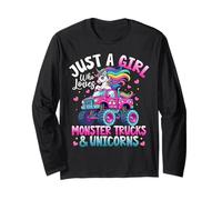 Just a Girl Who Loves Monster Trucks and Unicorns Long Sleeve T-Shirt