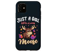 Just A Girl Who Loves Moose Lover Women Flower Floral Case for iPhone 11