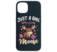 Just A Girl Who Loves Moose Lover Women Flower Floral Case for iPhone 13