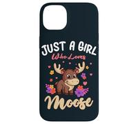 Just A Girl Who Loves Moose Lover Women Flower Floral Case for iPhone 14 Plus