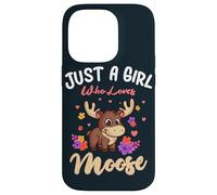 Just A Girl Who Loves Moose Lover Women Flower Floral Case for iPhone 14 Pro