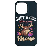 Just A Girl Who Loves Moose Lover Women Flower Floral Case for iPhone 14 Pro Max