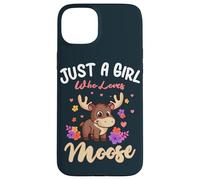 Just A Girl Who Loves Moose Lover Women Flower Floral Case for iPhone 15 Plus