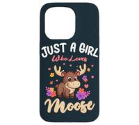 Just A Girl Who Loves Moose Lover Women Flower Floral Case for iPhone 15 Pro