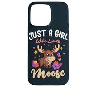 Just A Girl Who Loves Moose Lover Women Flower Floral Case for iPhone 15 Pro Max