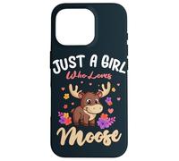 Just A Girl Who Loves Moose Lover Women Flower Floral Case for iPhone 16 Pro